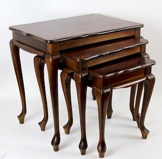 Queen Anne style nest of 3  tables