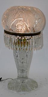 Brilliant cut crystal mushroom lamp