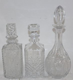 Lot of 3 crystal decanters