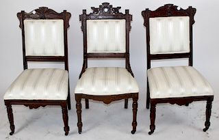 Lot of 3 American Victorian side chairs