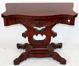 American Victorian flame mahogany flip top game table