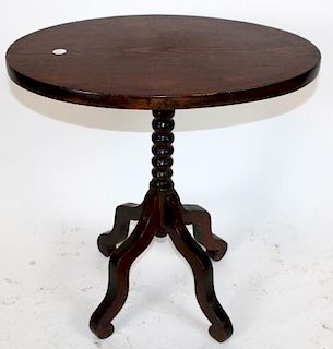 American pine bobbin base flip top oval table