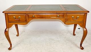 Sligh French Provincial desk in pine with leather top