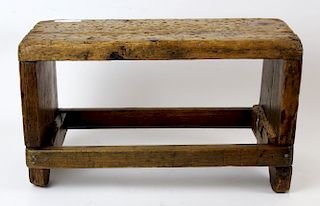 Antique Spanish pine step stool