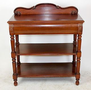 Mahogany 2-tier server with drawer
