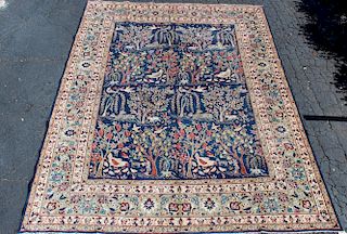 Persian Ishfahan 9.10 x 13.7 wool rug