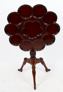 George II style mahogany tilt top tea table