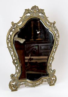 French Louis XV silverplate vanity mirror