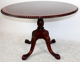 Round mahogany pedestal base foyer table
