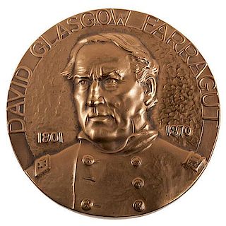 Brass Medallion Honoring D.G. Farragut, Plus Original Artwork 