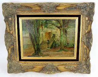 George Vicat Cole (1833-1893, English) oil on artist board