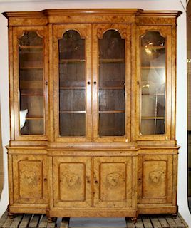 French Louis Philippe 4 door breakfront bookcase