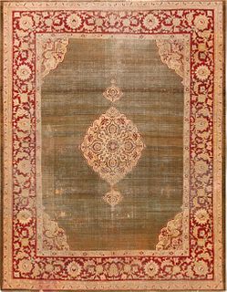 Shabby Chic Antique Indian Amritsar Rug 12 ft 5 in x 10 ft (3.78 m x 3.04 m)