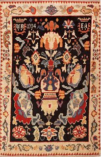 Signed And Dated 1924 Swedish Rya Rug 8 ft x 5 ft 3 in ( 2.44 m x 1.6 m)