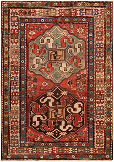 Antique Caucasian Tribal Kazak Rug 6 ft 6 in x 4 ft 4 in (1.98 m x 1.32 m)