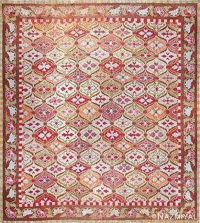Antique Square French Aubusson Rug 9 ft 3 in x 8 ft 4 in (2.82 m x 2.54 m)
