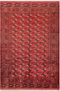 Vintage Persian Tekke Design Silk Rug 11 ft 3 in x 7 ft 9 in (3.43 m x 2.36 m)