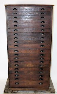 Antique French printer's cabinet