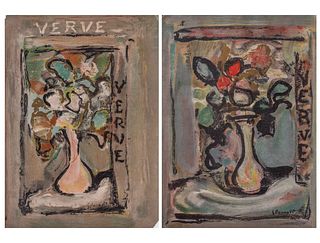 GEORGE ROUAULT,Coverture I y II, de la revista Verve, 1938, Firmadas en plancha, Heliografías sin tiraje, 36.4 x 26.3 cm c / u, Piezas:2