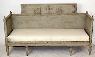 Rare Swedish Gustavian bench with carved griffins