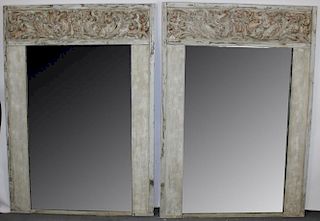 A pair of French painted Baroque mirrors