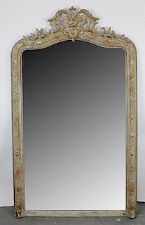 French Louis XIV painted mirror