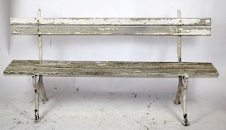 French cast iron naturalistic base park bench