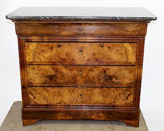French Louis Philippe commode with marble top.
