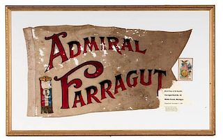 Admiral Farragut, Pennant from GAR Post #32, Battle Creek, Michigan 