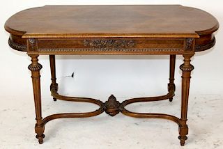 French Louis XVI style walnut foyer table.