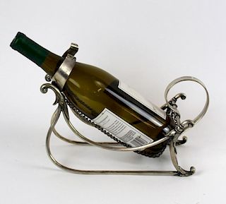 French silverplate wine bottle holder