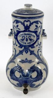 French glazed pottery lavabo with grffins