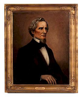 CSA President Jefferson Davis, Oil on Canvas by Hiram Grandville (1815-1892) 