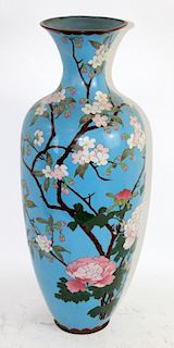 Chinese enamel vase with flowers