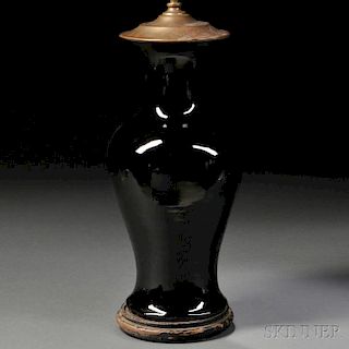 Mirror Black Porcelain Lamp