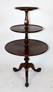 Mahogany 3 tiered round table