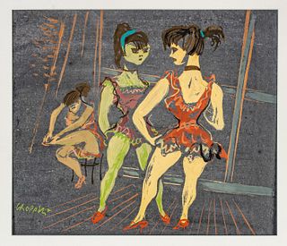 William Gropper (American, 1897-1977), Gouache,  H 14", W 17", Three Dancers