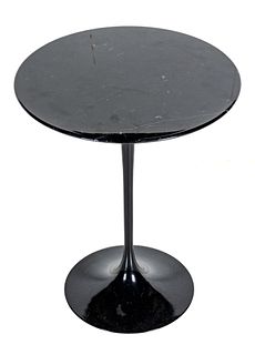 Knoll Studios (American) Black Marble Top Tulip Table H 20'' Dia. 16''