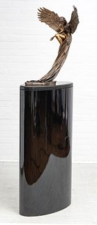 Benjamin Victor (American, 1979) Bronze Sculpture, "Angel", H 27'' W 17'' Depth 18''