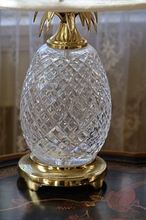 Waterford (Irish) Crystal Pineapple Form Table Lamp, H 25'' Dia. 6''
