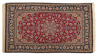 Persian Isfahan Handwoven Wool With Silk Highlights And Foundation Rug, W 3' 7", L 5' 7"