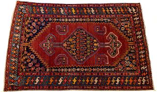 Semi-Antique Persian Afshar Handwoven Wool Rug, C. 1940s, W 4' 3'' L 6' 6''