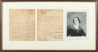 Jenny Lind,  Swedish Opera Singer, 1820-1887, Signed Letter Of Correspondence,  May 10th 1852, H 14'' W 26''
