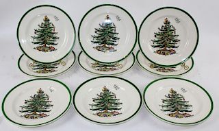 Set of 9 Spode Christmas Tree plates