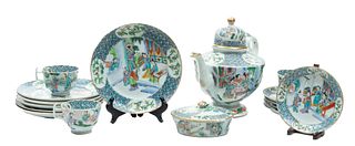 Chinese Export Porcelain Tea Set,  18th C, H 9'' W 6.25'' L 11''