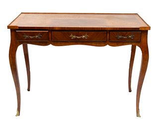Baker Louis Xvi Style Mahogany Desk, H 30", W 42"