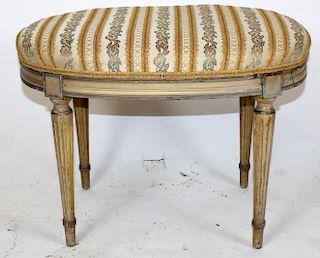 Louis XVI style tapered fluted leg footstool