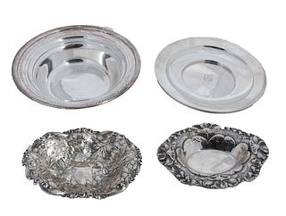 Sterling Silver Bowl & Dishes, Feat. Gorham, H 2.5'' Dia. 9.5'' 4 pcs