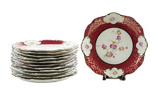 Royal Heidelberg (Germany) Porcelain Dessert Plates C. 1940, Dia. 7.5'' 12 pcs