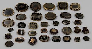 JEWELRY. Grouping of Victorian Mourning Jewelry.